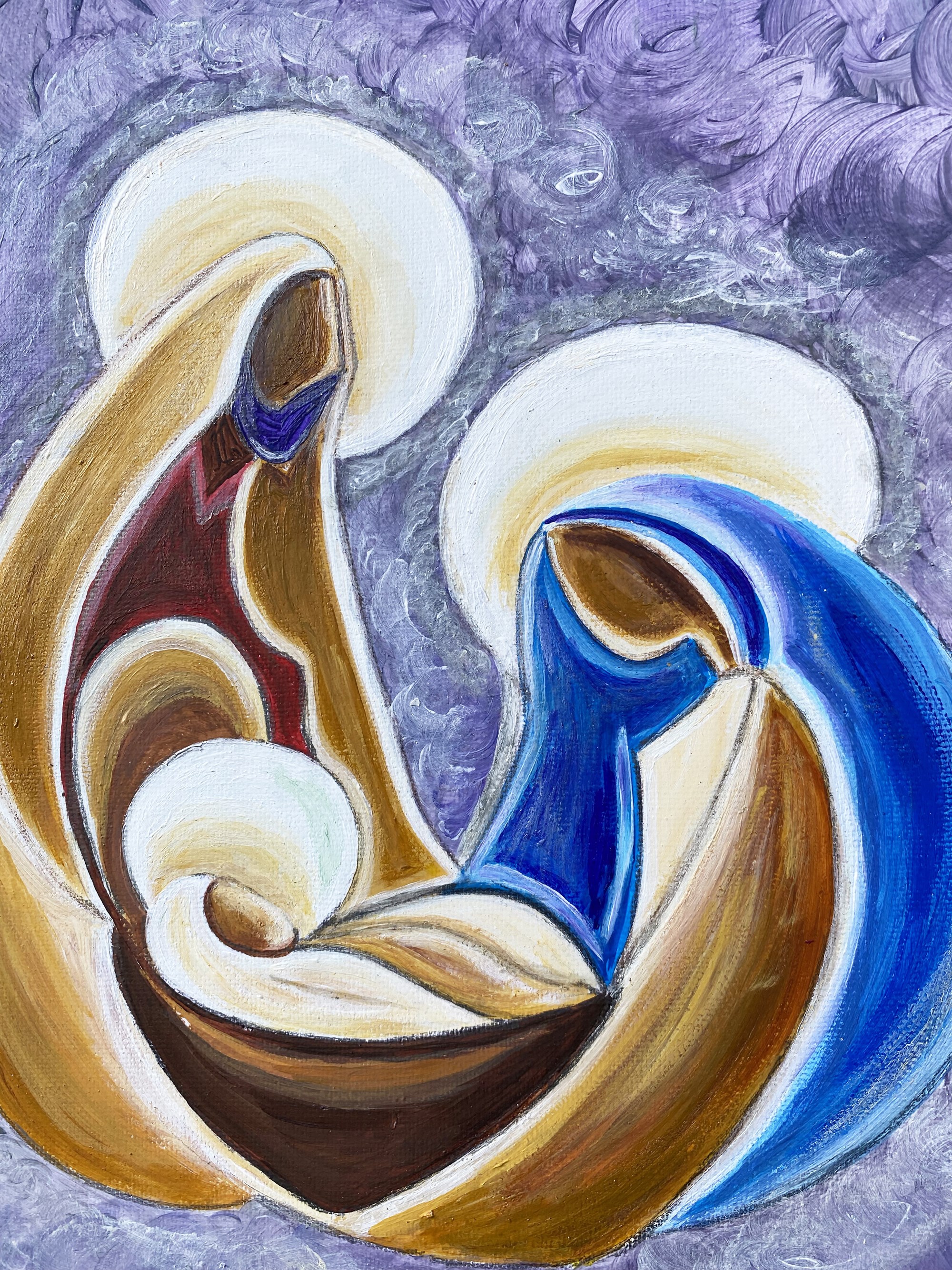 Natività 2021 su sfondo viola